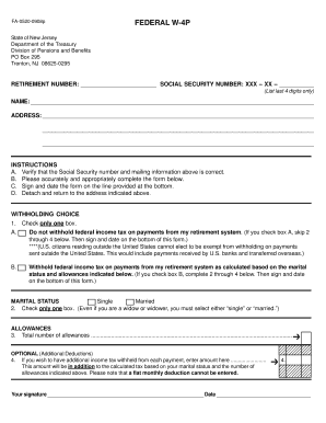 New Jersey W-4P Form