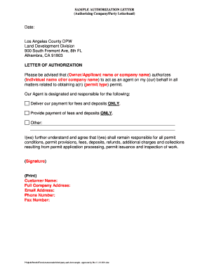 Authorization Letter for Permit Agent