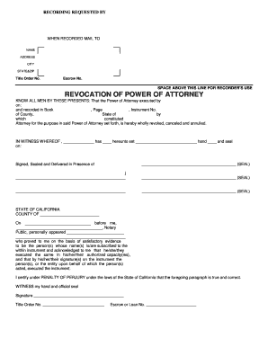 Revocable Power of Attorney
