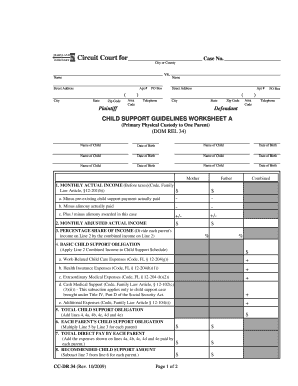 Child Support Guidelines Worksheet