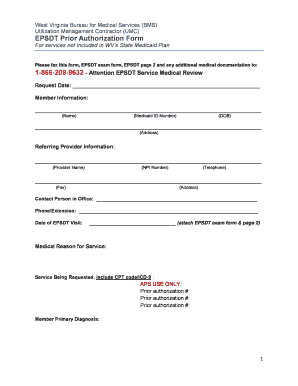 West Virginia EPSDT Prior Authorization Form
