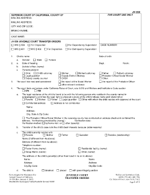 California Juvenile Court Transfer Order