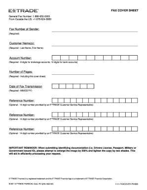 Fax cover sheet