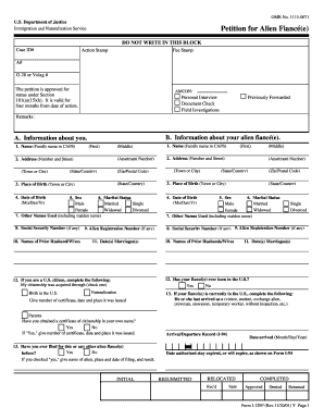 K-1 Fiance(e) Visa Petition Form I-129F