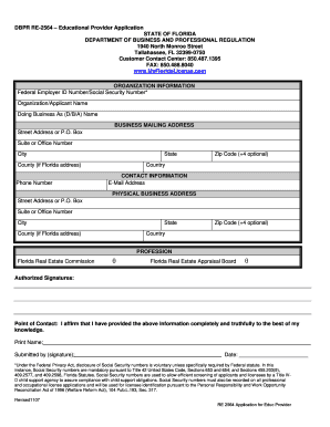 Florida Educational Provider Application