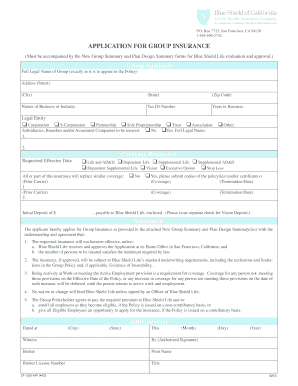 Application for Group Insurance