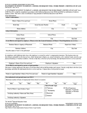 California Work Permit for Minors
