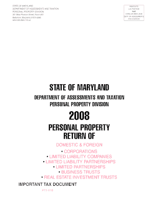 Maryland Personal Property Return