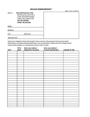 Mileage Reimbursement Form