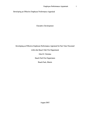 Employee Performance Appraisal Form