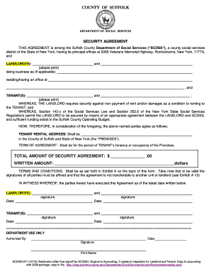 Suffolk County Security Agreement