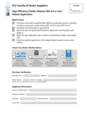 High-Efficiency Clothes Washer Rebate Application