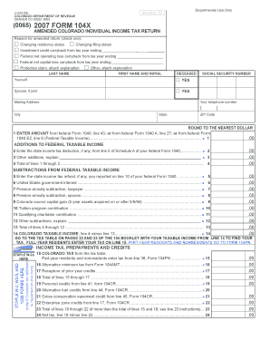 Amended Colorado Individual Income Tax Return