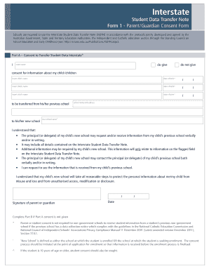 Interstate Student Data Transfer Note