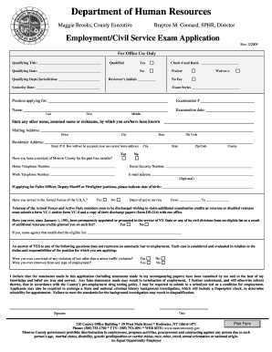 Monroe County Civil Service Exam Application