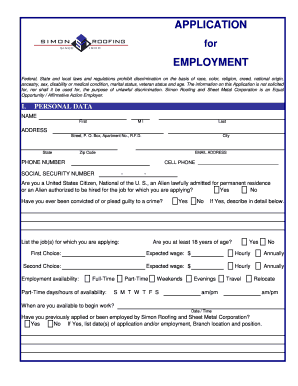 Employment Application Form