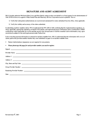 Signature and Audit Agreement