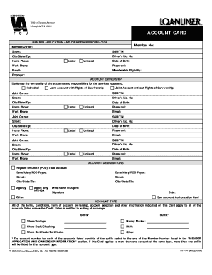 Credit Union Account Application Form