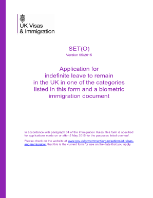 UK Indefinite Leave to Remain Application Form