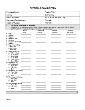 Employee Physical Demands Form