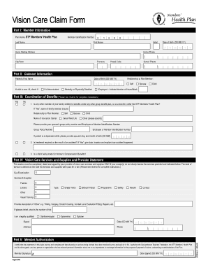Vision Care Claim Form