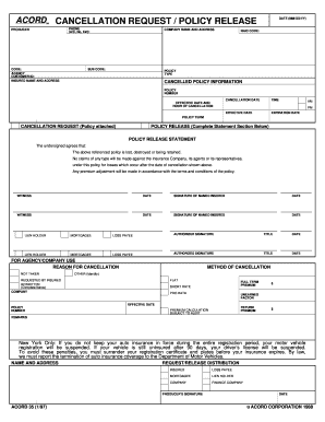 ACORD Cancellation Request Form