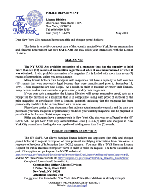 A letter from the Commanding Officer, License Division to - nyc