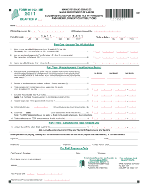 Maine Form 941/C1-ME