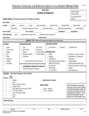 VV-SA Incident Report Form