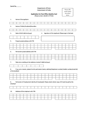 Post Office Identity Card Application