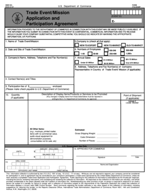 US Department of Commerce Trade Event Application