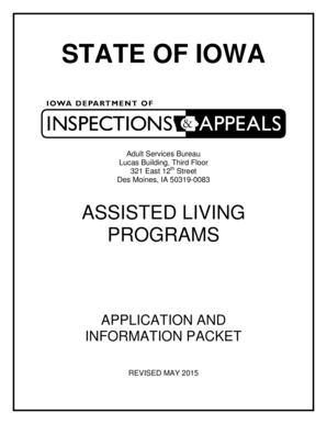 Iowa Assisted Living Program Application