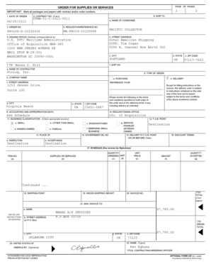 US Federal Purchase Order Form