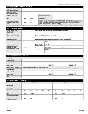 Queensland Student Enrolment Form