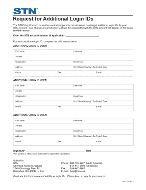 STN Additional Login ID Request Form