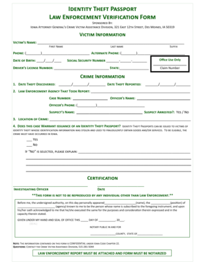 Iowa Law Enforcement Vehicle Form