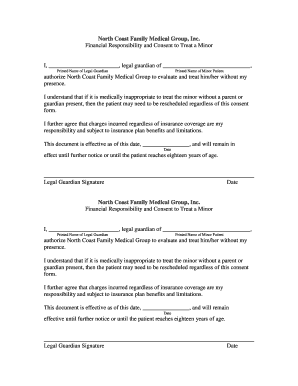 Financial Responsibility and Consent to Treat a Minor