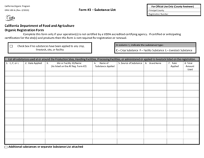 California Organic Program Substance List Form
