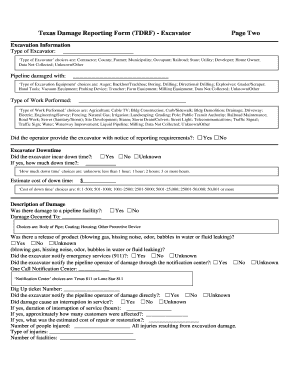 Texas Damage Reporting Form