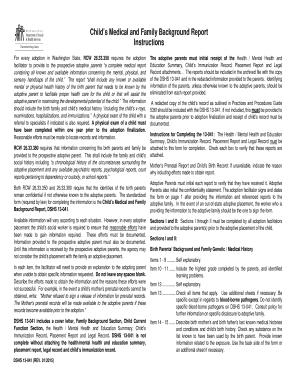 Child’s Medical and Family Background Report