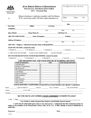 Pennsylvania Financial Information Form