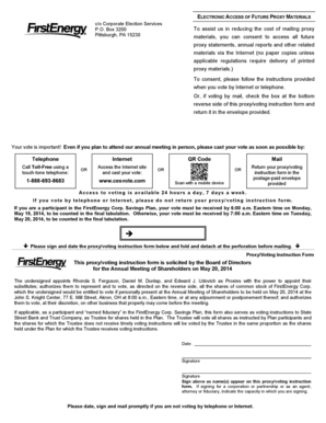 FirstEnergy Corp Proxy/Voting Instruction Form