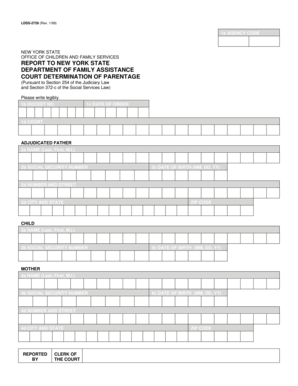 Court Determination of Parentage Form