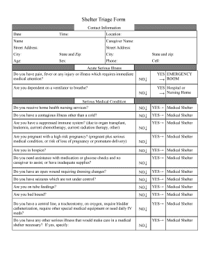 Shelter Triage Form
