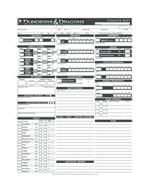 Dungeons & Dragons Character Sheet