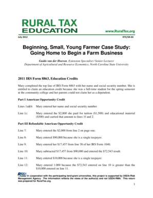 IRS Form 8863 Education Credits