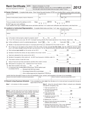 Wisconsin Rent Certificate