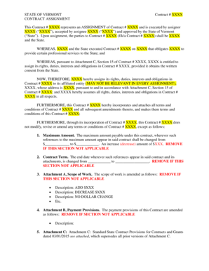 Assignment agreement - Contract Assignment Document - Vermont.gov - bgs vermont