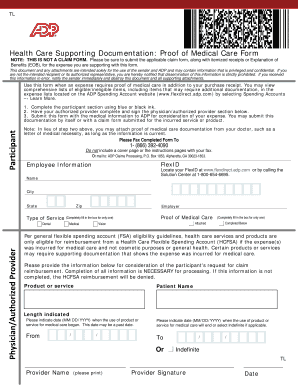 Health Care Supporting Documentation Form