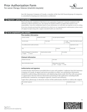 Prior Authorization Form for Gleevec
